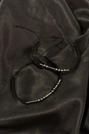 Yılbaşı Arkadaş Sevgili Hediye Mors Alfabeli Hematit Bileklik