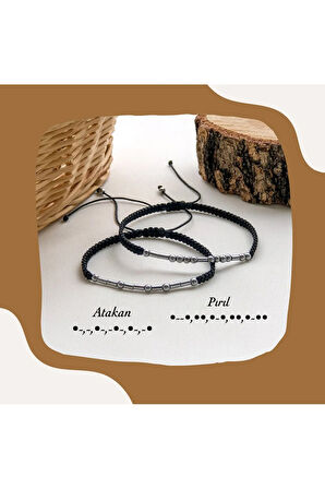 Makrome Mors Çift Gümüş Bileklik