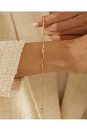 Ataç Atlın Kaplama Tasarım Ucu Kalpli Zarif Bileklik