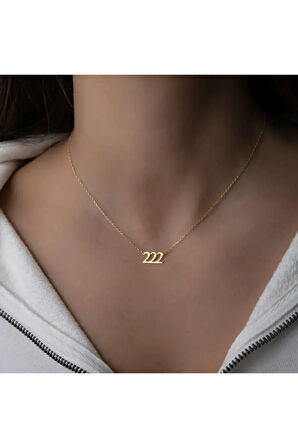 222 Melek Sayısı Altın Kaplama Kolye