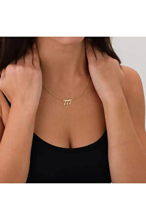 777 Bereket Melek Sayısı Altın Kaplama Kararmaz Kolye