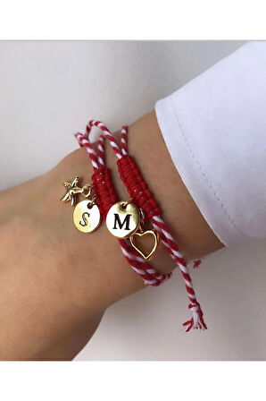 Kırmızı Kişiselleştirilebilir Bileklik 2’li Set
