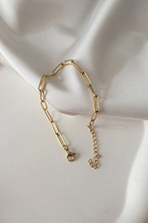 Büyük İç İçe Geçmeli Halka Şeklinde Şık Zarif Çelik Kadın Veya Erkek Unısex Çelik Bileklik