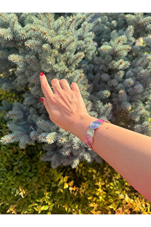 Özel Tasarım Sedefli Renkli Circle Pirinç Bilezilk