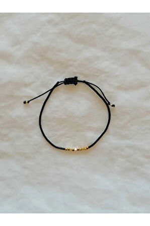 Miyuki Gold Küp Detaylı Boncuk Bileklik