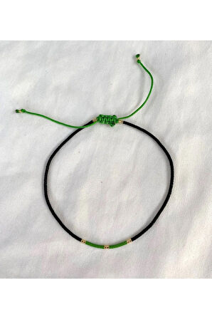 Yeşil Siyah Miyuki Boncuk Halhal