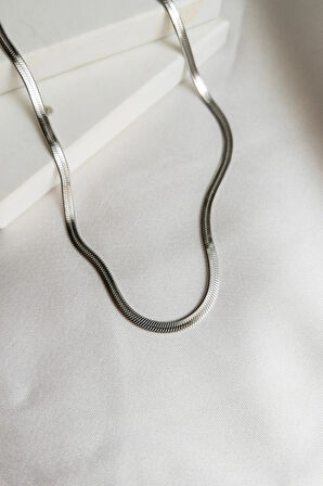 Italyan Model Muhteşem Dokulu Zincir Zarif Çelik Kadın Kolye