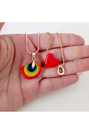 Murano Kalp/ Gökkuşağı Kolye