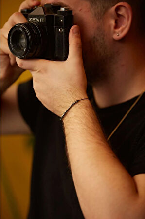 Sevgililer Günü Mors Bileklik Mors Alfabeli Hematit Doğal Taşlı Mors Alfabeli Bileklik