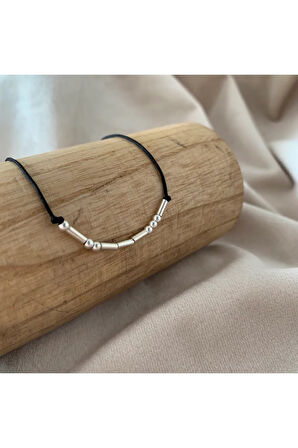 Mors Alfabesi Ipli Aşk Bileklik 925 Ayar Gümüş