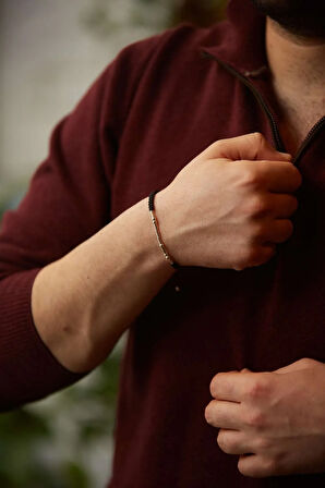 Mors Alfabeli Örgülü Gümüş Tek Bileklik-gümüş - Gri