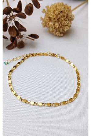 Altın Kaplama Ezme Zincir Halhal