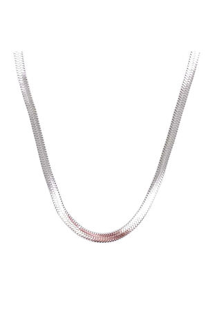 Italyan Zincir Çelik Kolye Gümüş