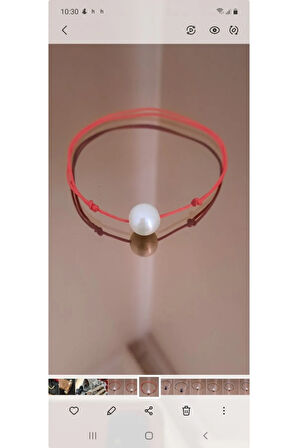 Kırmızı Ip Inci Bileklik