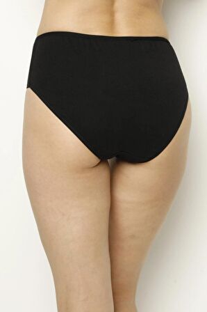 Kadın Siyah 5'li Paket Likralı Bato Külot