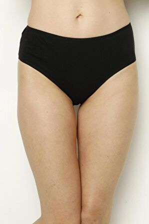 Kadın Siyah 5'li Paket Likralı Bato Külot