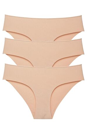 Düşük Bel Dikişsiz Lazer Kesim Külot 3'lü Paket