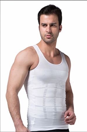 Erkek Toparlayıcı Ve Ince Gösteren Korse Atlet Siyah Ve Beyaz 2 Li Paket