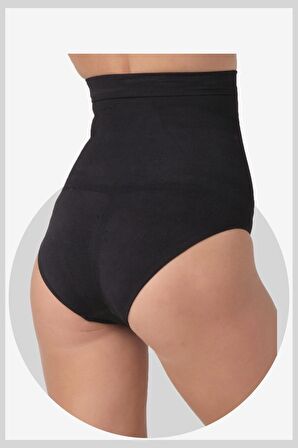 Kadın Yüksek Bel Siyah Slip Korse 9s03