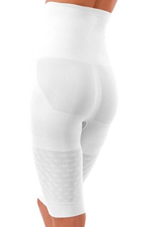Kadın Beyaz Dikişsiz Seamless Paçalı Selülit Korse