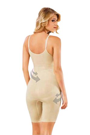 Kadın Ten Rengi Ayar Askılı Tam Boy Body Korse