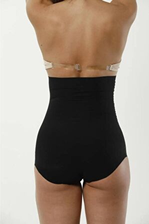 Kadın Siyah Lazer Kesim Yüksek Bel Slip Korse 2003