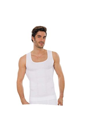 Erkek Korse Atlet Tipi Toparlayıcı Göbek Incelten Beyaz Woostilim