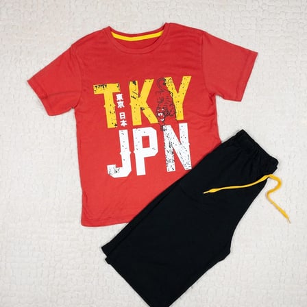 Momikon Erkek Çocuk Tky Jpn Baskılı Pamuklu Takım