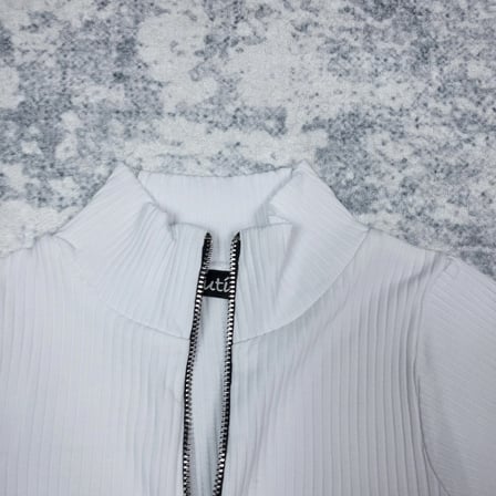 Momikon Kız Çocuk Fermuarlı Balıkçı Yaka Fitilli Bluz