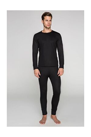 Unisex Siyah Active Ribana Yetişkin Termal İçlik Takım