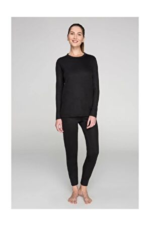 Unisex Siyah Active Ribana Yetişkin Termal İçlik Takım