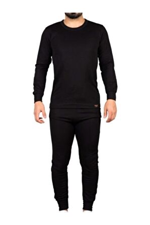 Unisex Siyah Alt Üst Takım Termal Içlik Bere Hediyeli