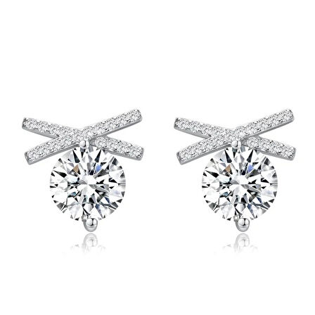 Monemel Kristal Taşlı Küpe (Altın Kaplama)