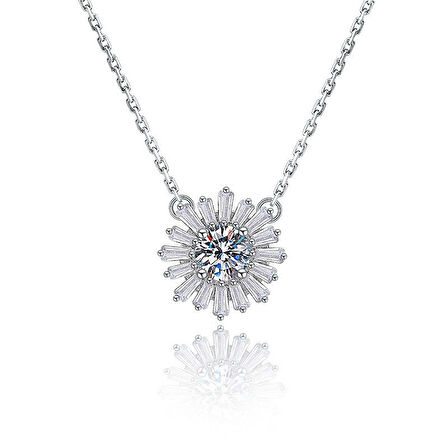 Monemel Kristal Taşlı Gümüş Kolye (Altın Kaplama)