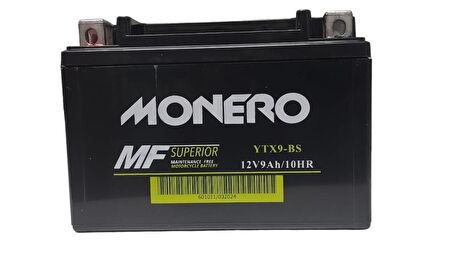 9Ah 12V MONERO ALÇAK MOTOSİKLET AKÜSÜ