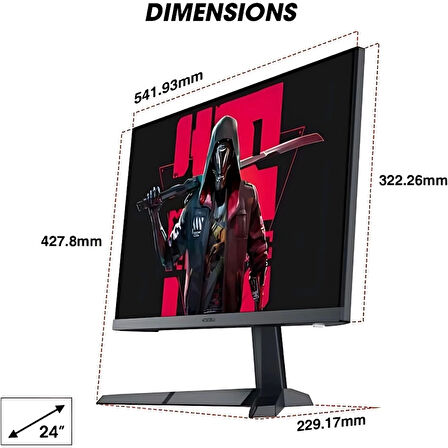 Koorui 23.8" 24E3 IPS 1ms 165Hz HDMI, DisplayPort AdaptiveSync VESA 1080p Gaming Siyah Monitör