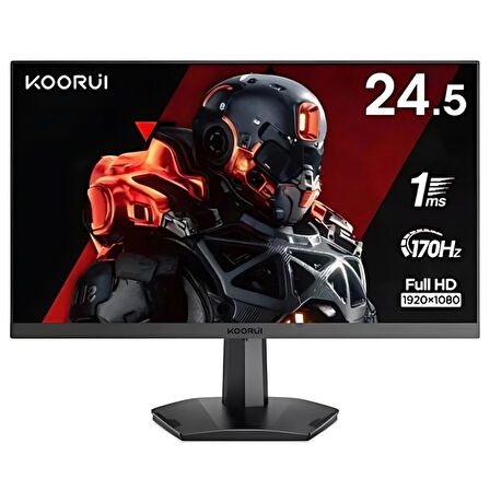 Koorui 24.5" 25E3A 1ms 170Hz HDMI, DisplayPort FreeSync VESA 1080p Gaming Siyah Monitör