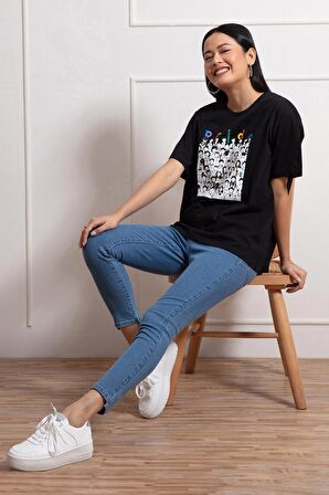 Pride Unisex Siyah Oversize T-Shirt - Özgün Baskı ve Geniş Kesim