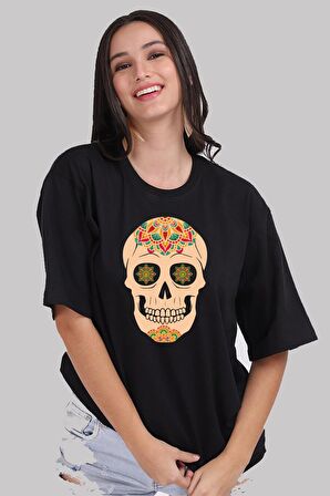 Siyah Oversize Baskılı T-Shirt - Unisex