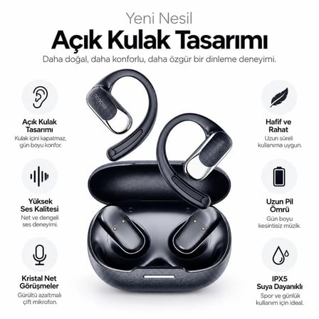 MONOISE P-G2 AI Çeviri Kulaklığı 140+ Dil Bluetooth 5.4 ENC Open Ear Kablosuz Kulaklık
