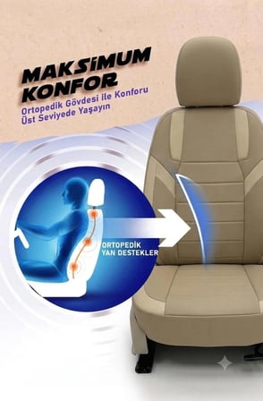Monza Bej Serisi Bmw 3 Koltuk Kılıfı TAM SET