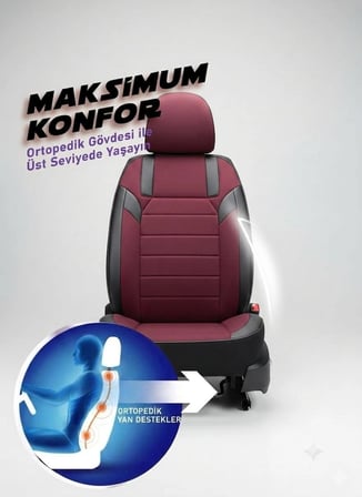 Monza Bordo Siyah Serisi Volkswagen Polo Koltuk Kılıfı TAM SET