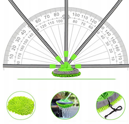 Çok Fonksiyonlu Teleskobik Saplı Mikrofiber Sihirli Araba Temizlik Mopu 1 yedek Mop Başlığı Hediye