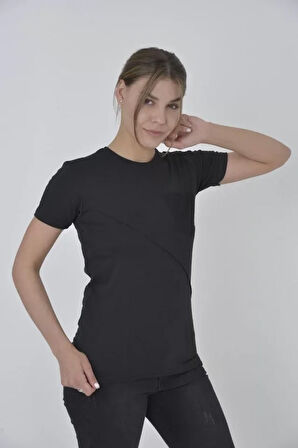 MOONFER File Cepli Slim Fit T-shirt - Siyah