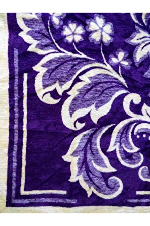 Mor Peluş Akrilik Uşak Battaniyesi