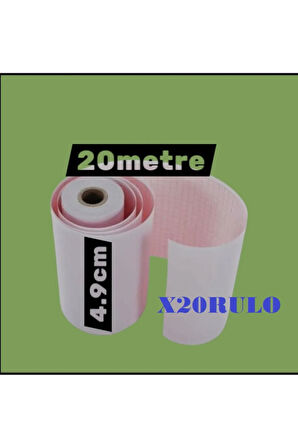 ECG EKG Termal Isıya Duyarlı Kalın Gramajlı ECG EKG Kağıdı 4,9cm - 20metre 20 Adet Rulo