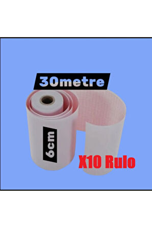 ECG EKG Termal Isıya Duyarlı Kalın Gramajlı ECG EKG Kağıdı 6cm - 30metre 10 Adet Rulo