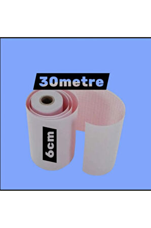 ECG EKG Termal Isıya Duyarlı Kalın Gramajlı ECG EKG Kağıdı 6cm - 30metre 30 Adet Rulo