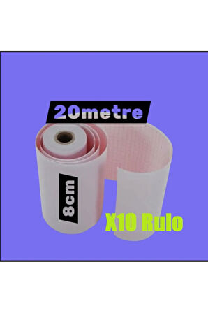 ECG EKG Termal Isıya Duyarlı Kalın Gramajlı ECG EKG Kağıdı 8cm - 20metre 10 Adet Rulo