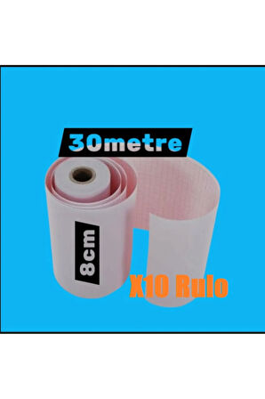 ECG EKG Termal Isıya Duyarlı Kalın Gramajlı ECG EKG Kağıdı 8cm - 30metre 10 Adet Rulo